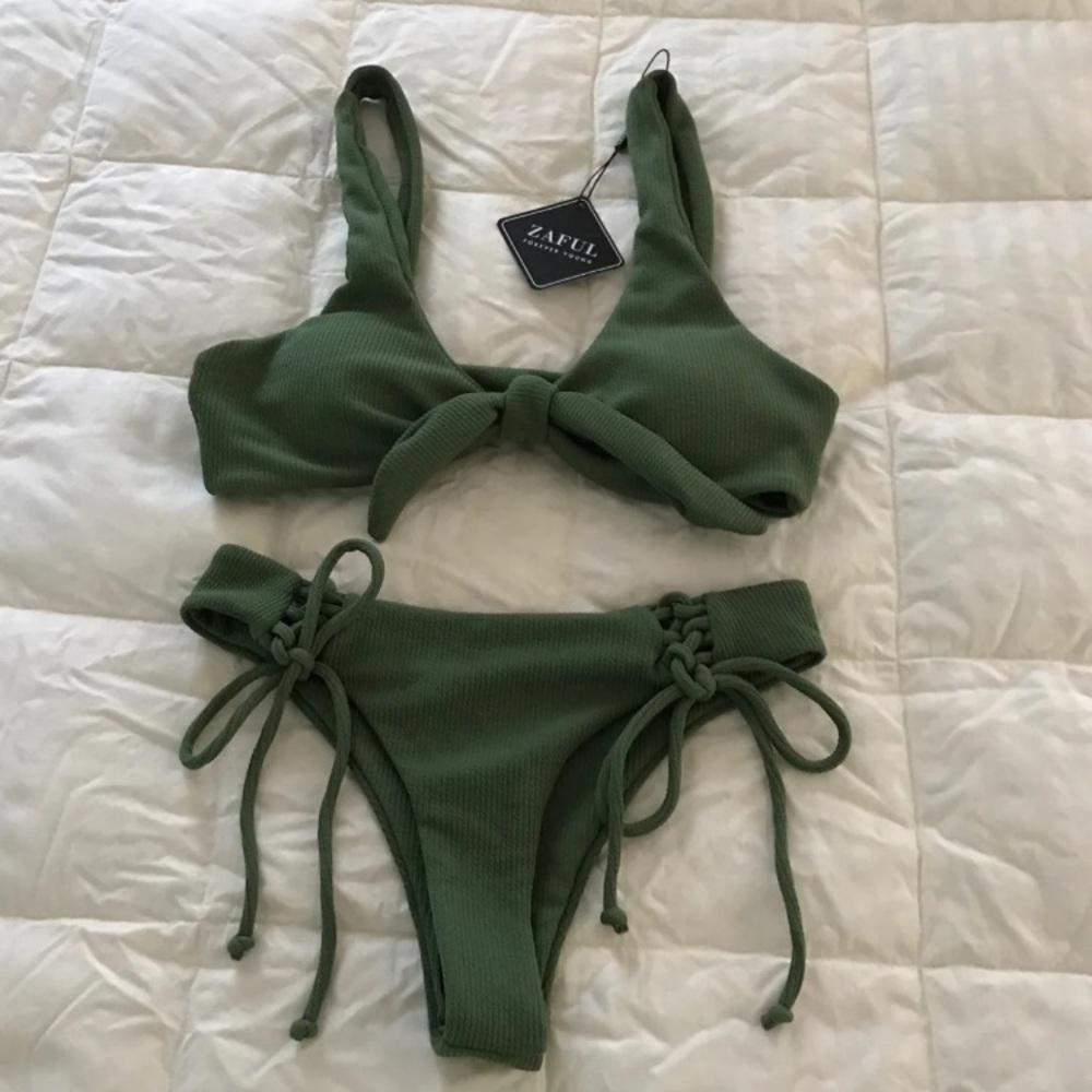 bikini set - ZAFUL GREEN